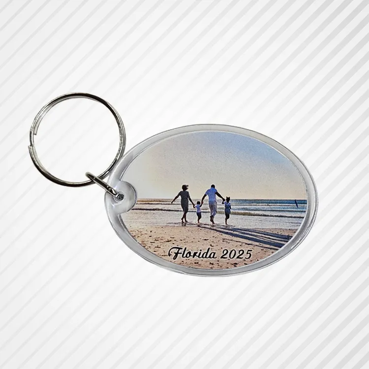 1.75" x 1.3" Oval Acrylic Keychains